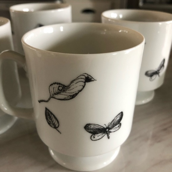 VINTAGE SET PORCELAIN BIRDNEST DESIGN COFFEE SET - Picture 9 of 11